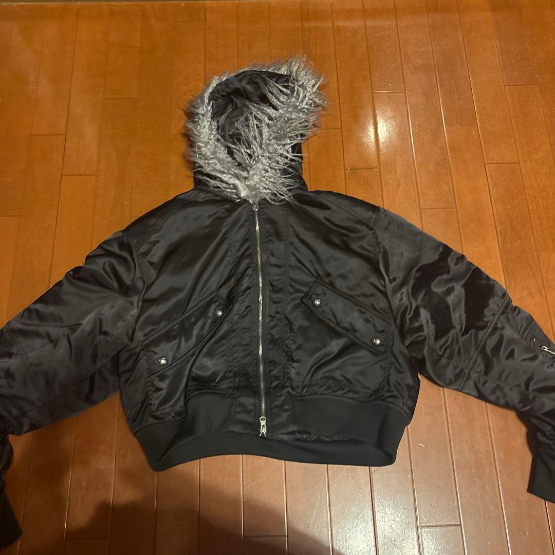 ジャケット・アウター rosen kreuz CROPPED 2WAY FUR HOOD MA-1