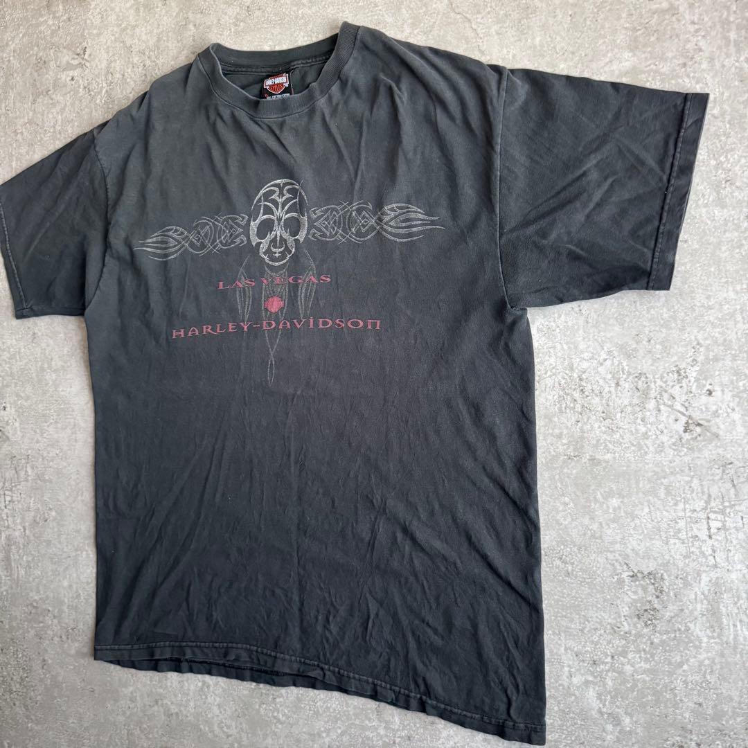 USA製 ハーレー スカル フェード ブラック ラスベガス XL