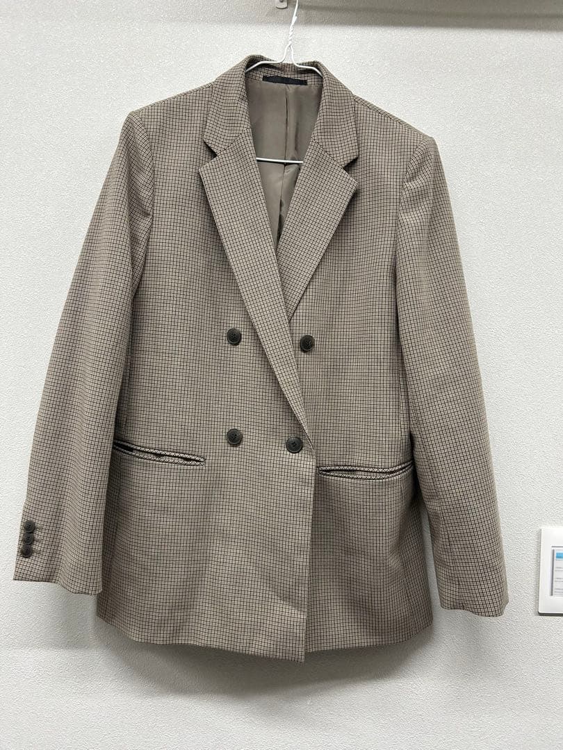 今季　美品！UNIQLO ダブルジャケット　チェック　L