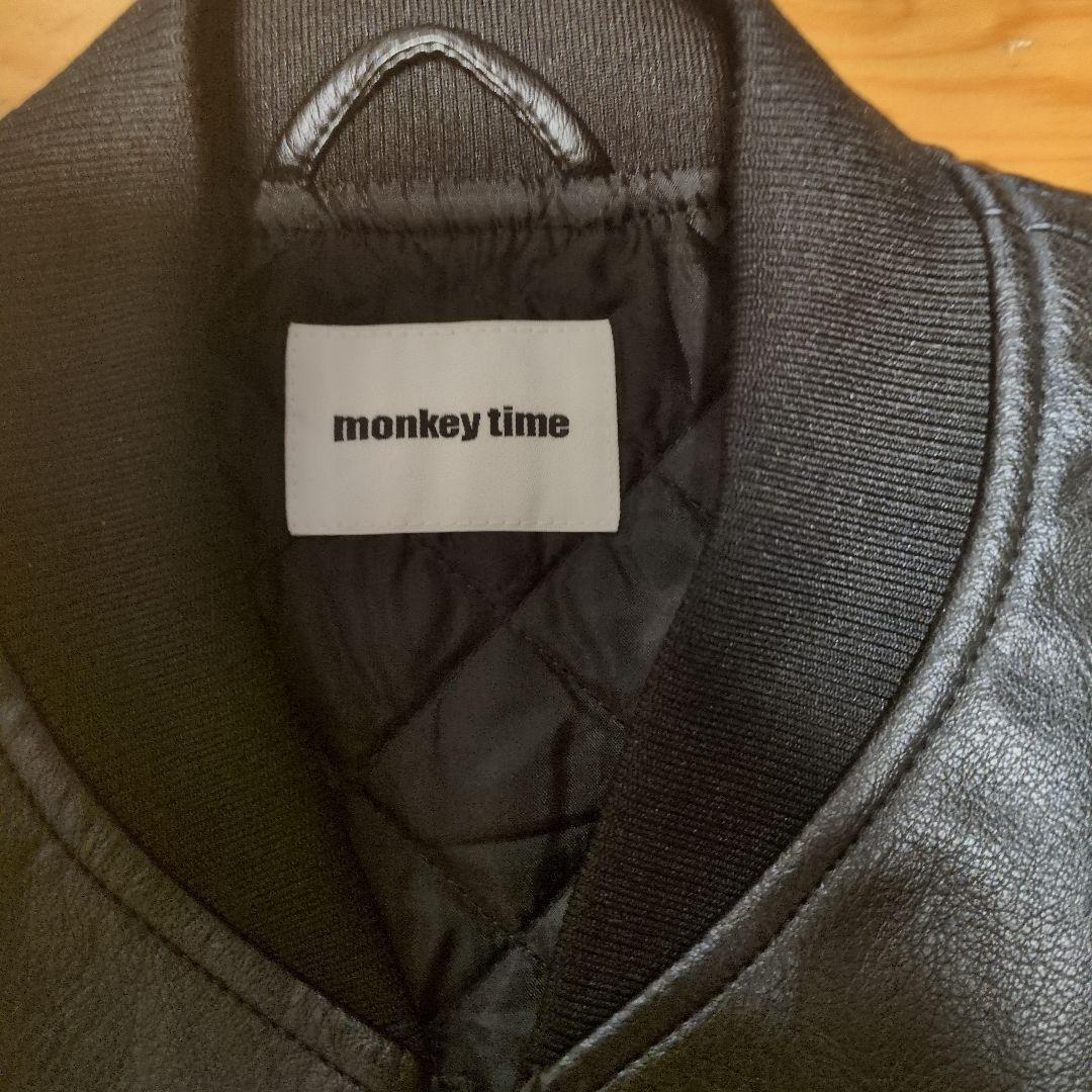 monkey time 黒 レザー ベスト R指定着用