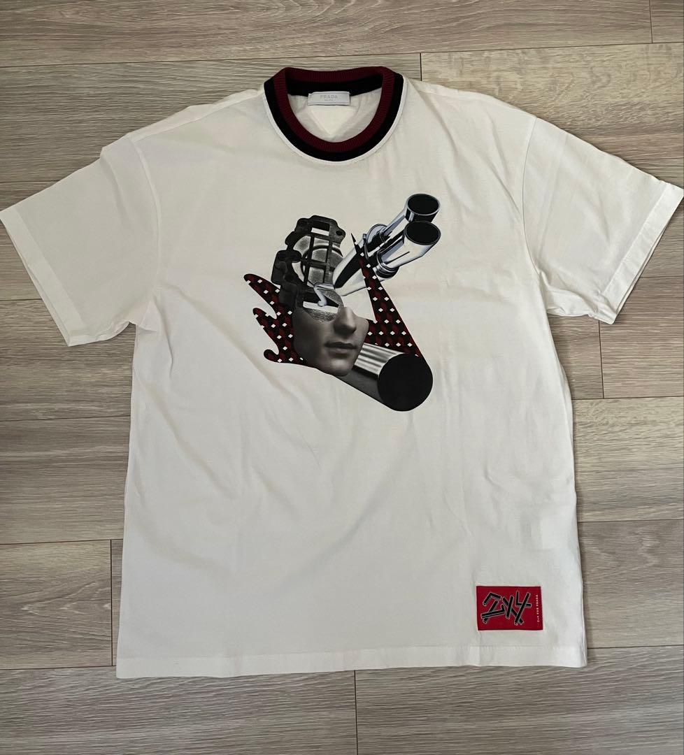 PRADA プラダ グラフィックTシャツ ホワイト L