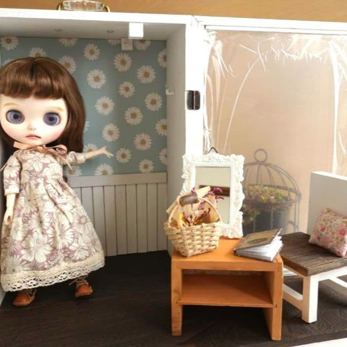ブライス リカちゃん カスタムアイシードールドールハウス 背景ボード No.6