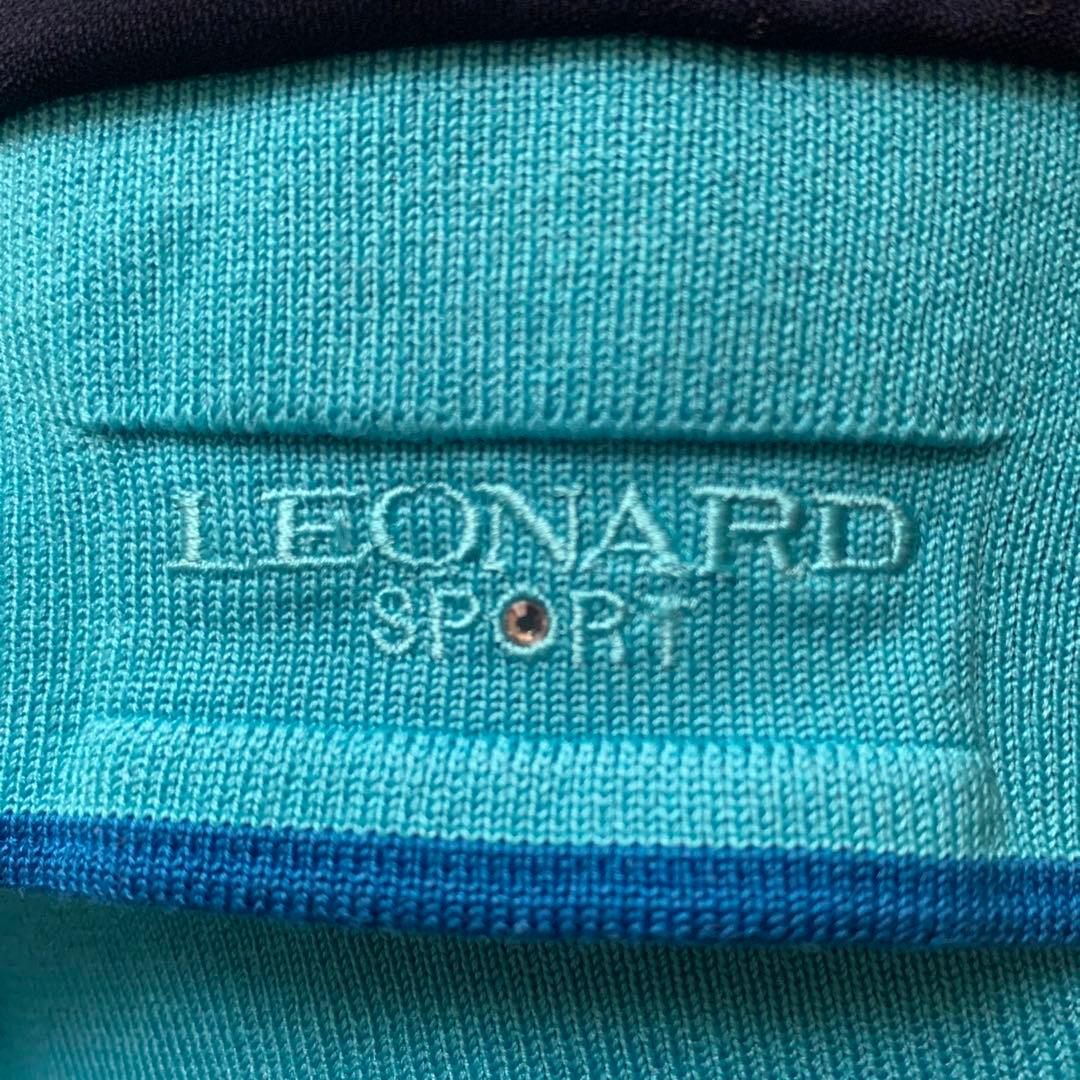 新品LEONARD スポーツ　ブルー系 ポロシャツ 半袖 40