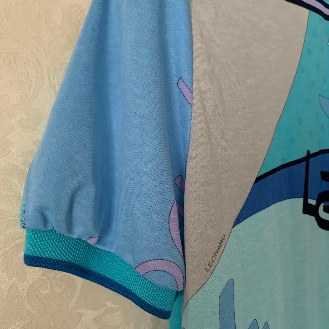 新品LEONARD スポーツ　ブルー系 ポロシャツ 半袖 40