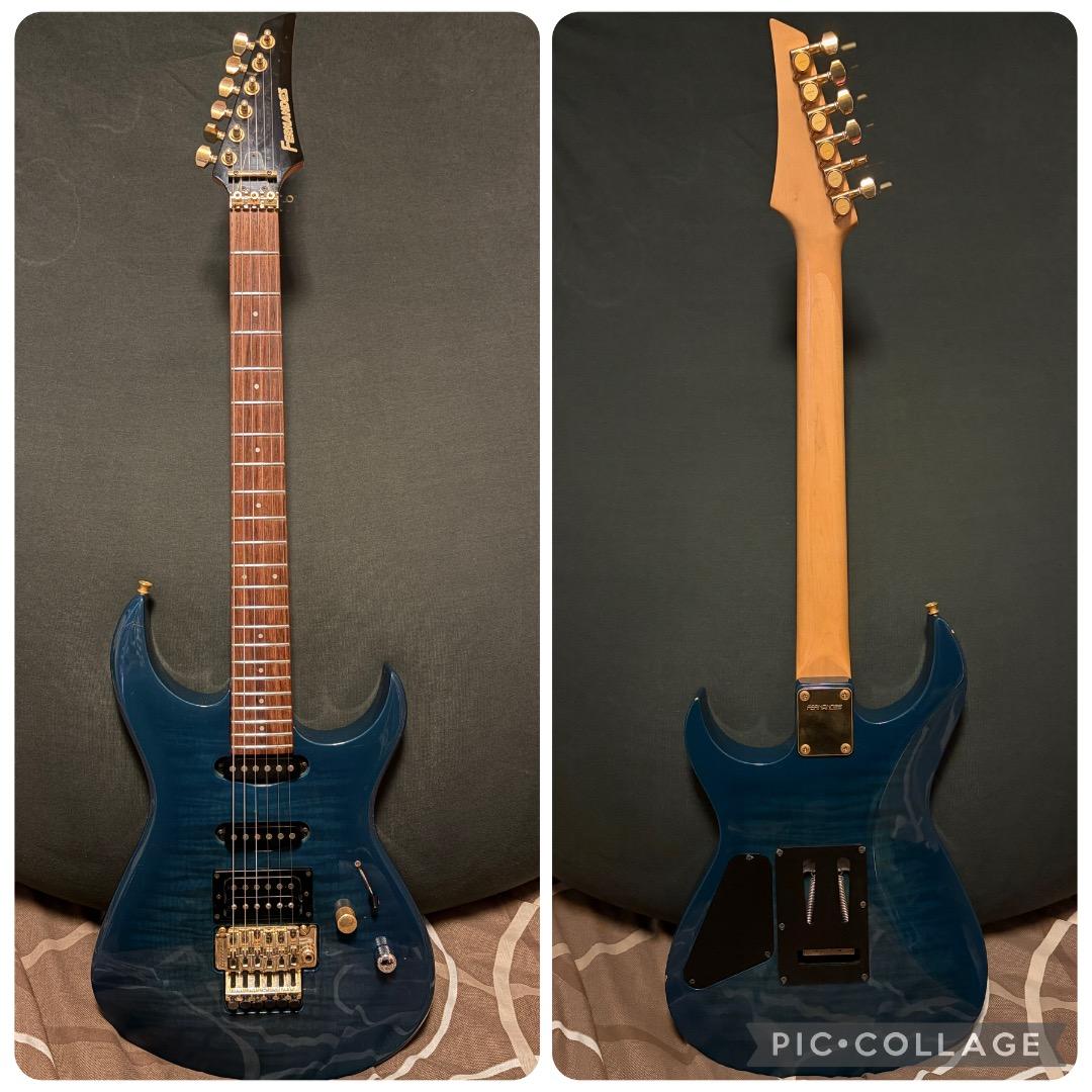 Fernandes SSH フロイドローズ 杢目トップ ゴールドパーツ ケース付