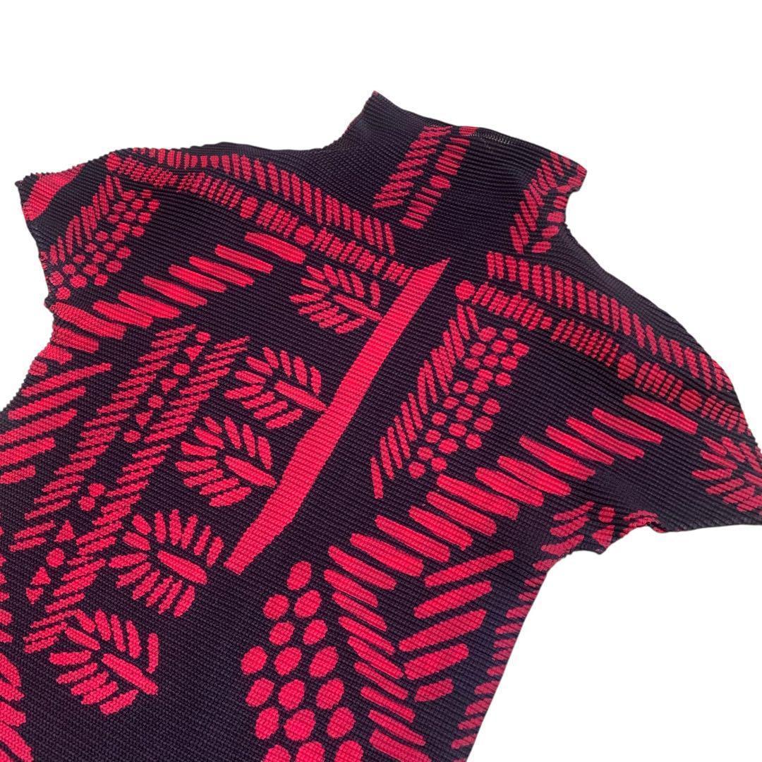 ME ISSEY MIYAKE ワッフルカットソー 半袖 フレンチスリーブ 総柄
