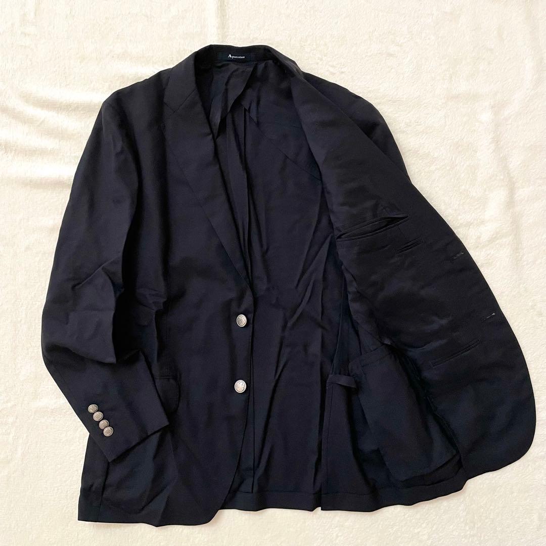 美品 Aquascutum London 紺ブレザー メタルボタン 銀ボタン