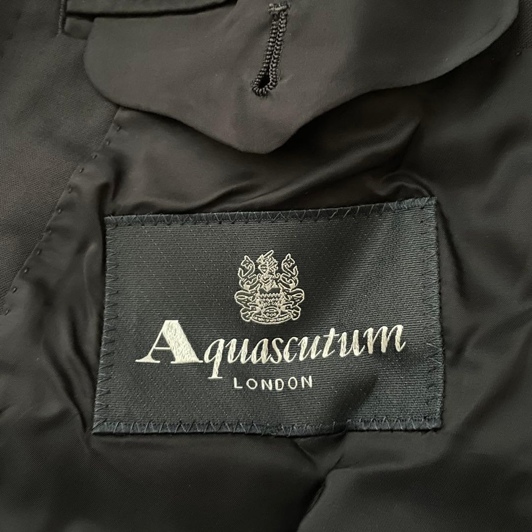 美品 Aquascutum London 紺ブレザー メタルボタン 銀ボタン