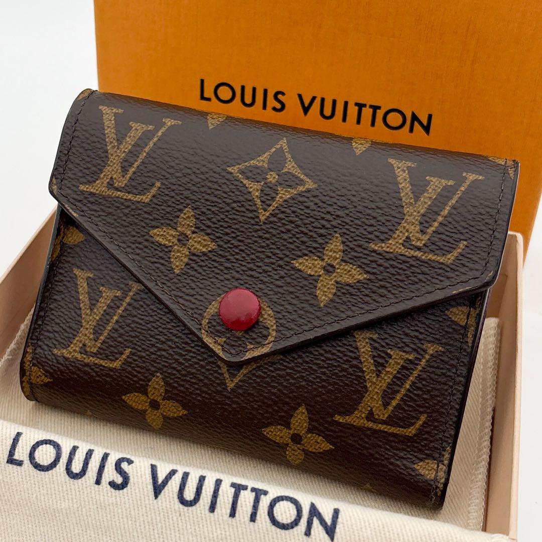 【イニシャルなし】ルイヴィトン モノグラム ヴィクトリーヌ フューシャ 折り財布