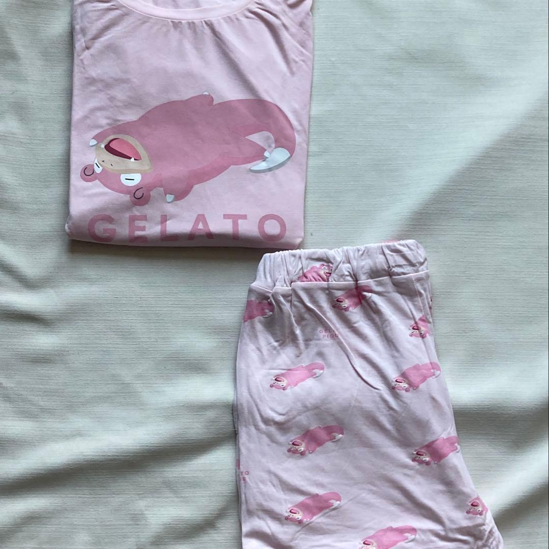 ジェラートピケ　ポケモン　接触冷感プリントTシャツ＆ショートパンツセット　ヤドン