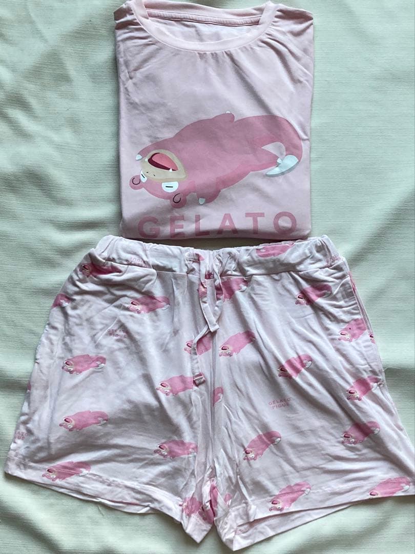 ジェラートピケ　ポケモン　接触冷感プリントTシャツ＆ショートパンツセット　ヤドン