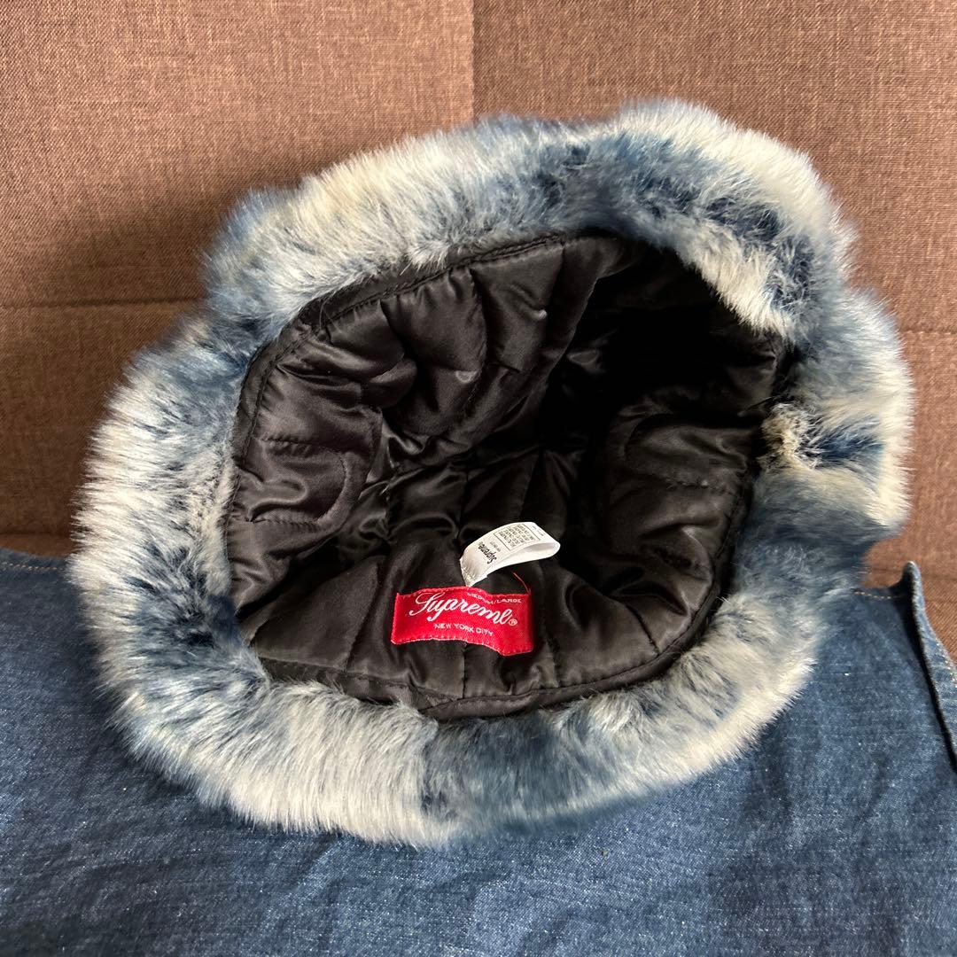 Supreme フライトキャップ グレーと青のファー