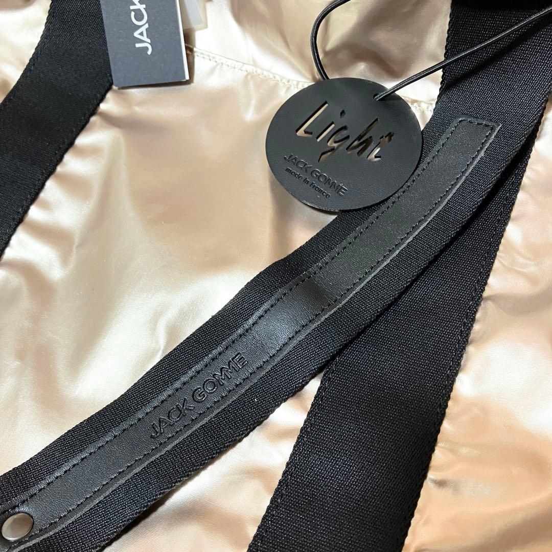 新品 ジャックゴムライト ボストンバッグ ポーチ付き シャンパンゴールド
