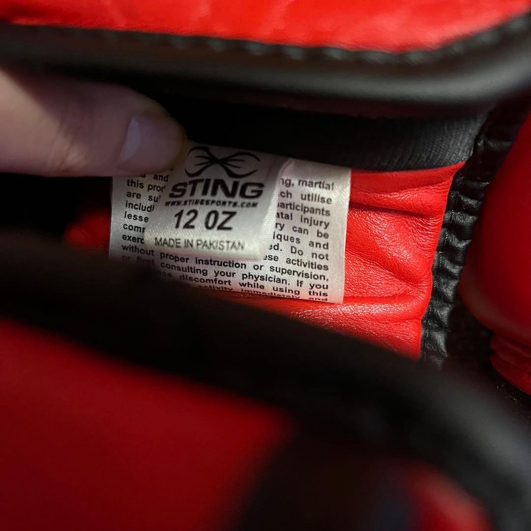 の*ま様 ボクシンググローブ　STING 赤　12oz 値下げ◎即決◎