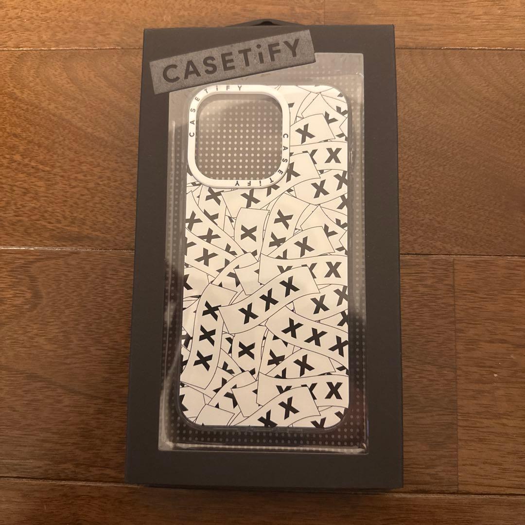 iPhoneアクセサリー CASETiFY Sticker Logo White Black Case