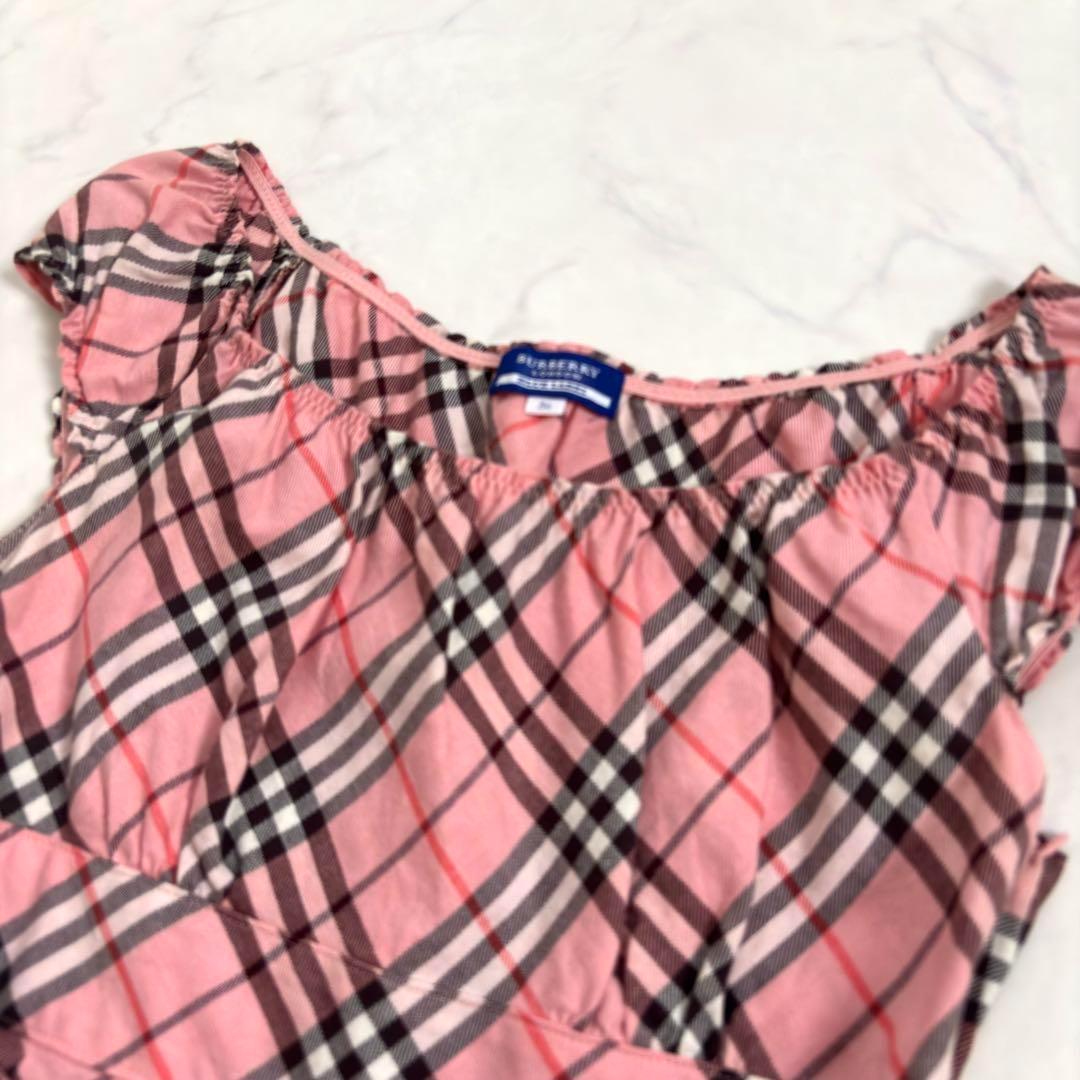 美品✨バーバリーブルーレーベル フレンチスリーブ カットソー ノバチェック