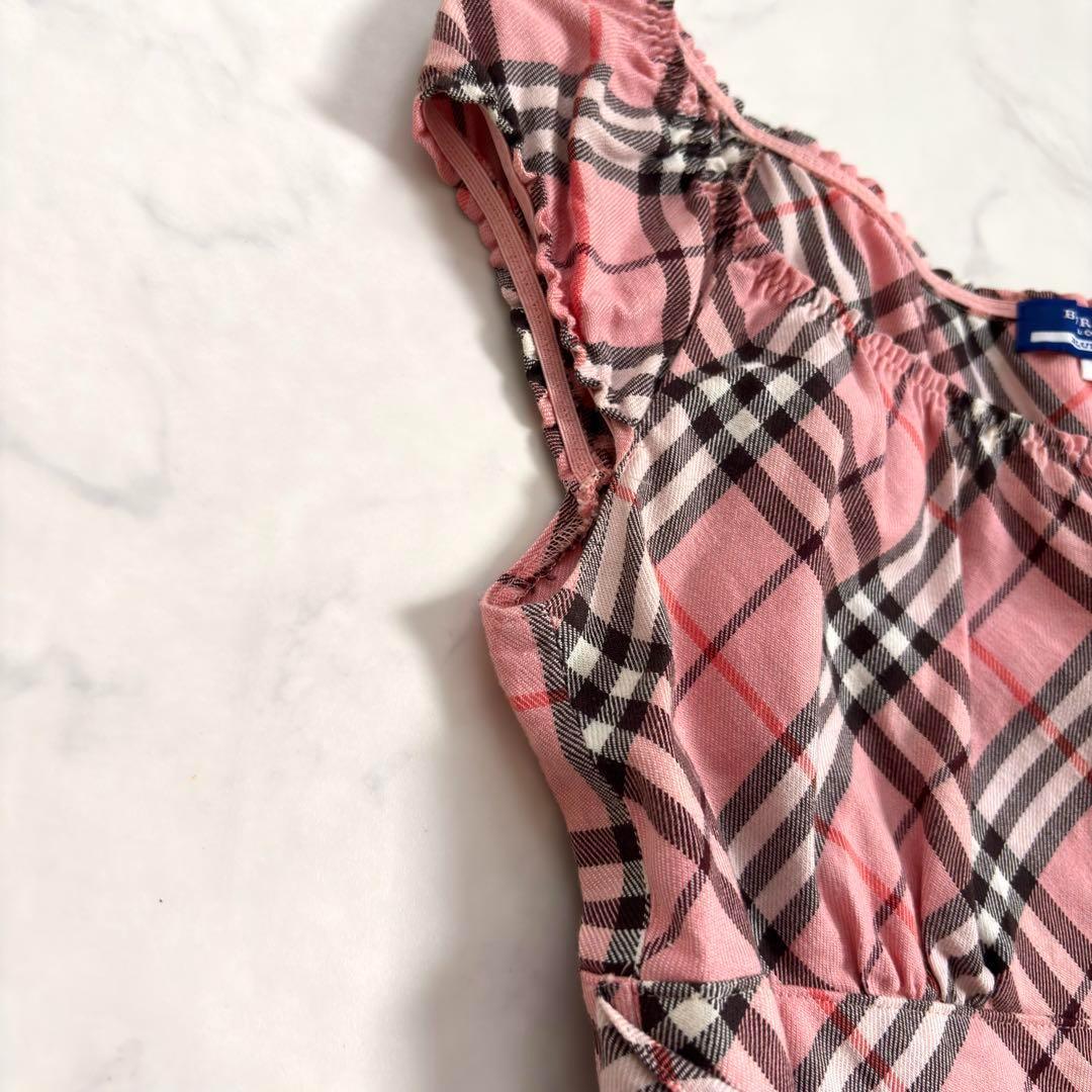美品✨バーバリーブルーレーベル フレンチスリーブ カットソー ノバチェック