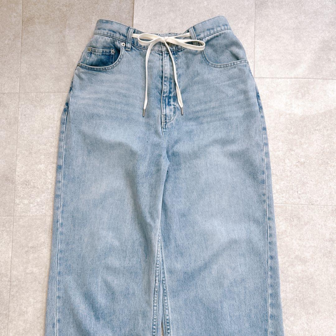 美品✨ SHIPS シップス〈洗濯機可能〉 ドロスト イージーデニムパンツ 現行