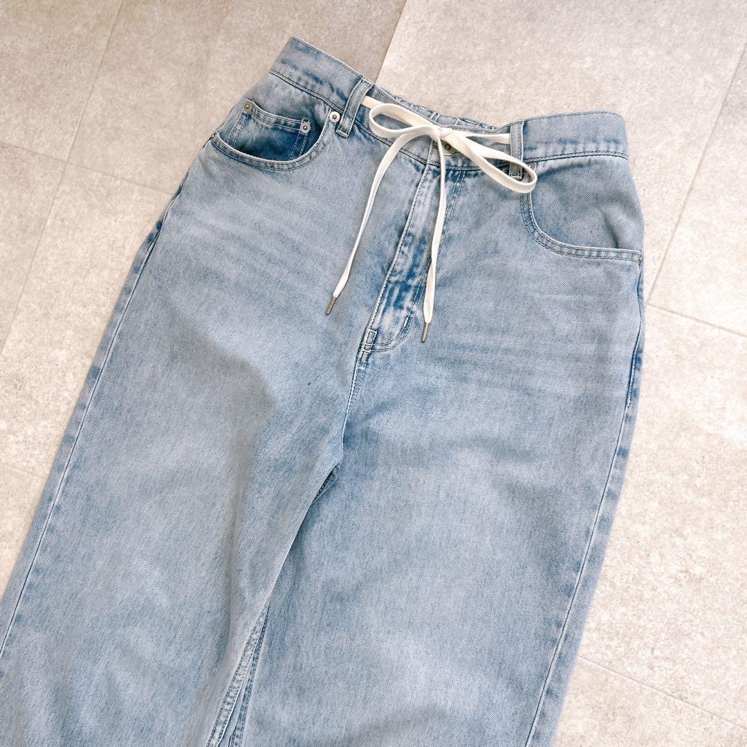 美品✨ SHIPS シップス〈洗濯機可能〉 ドロスト イージーデニムパンツ 現行