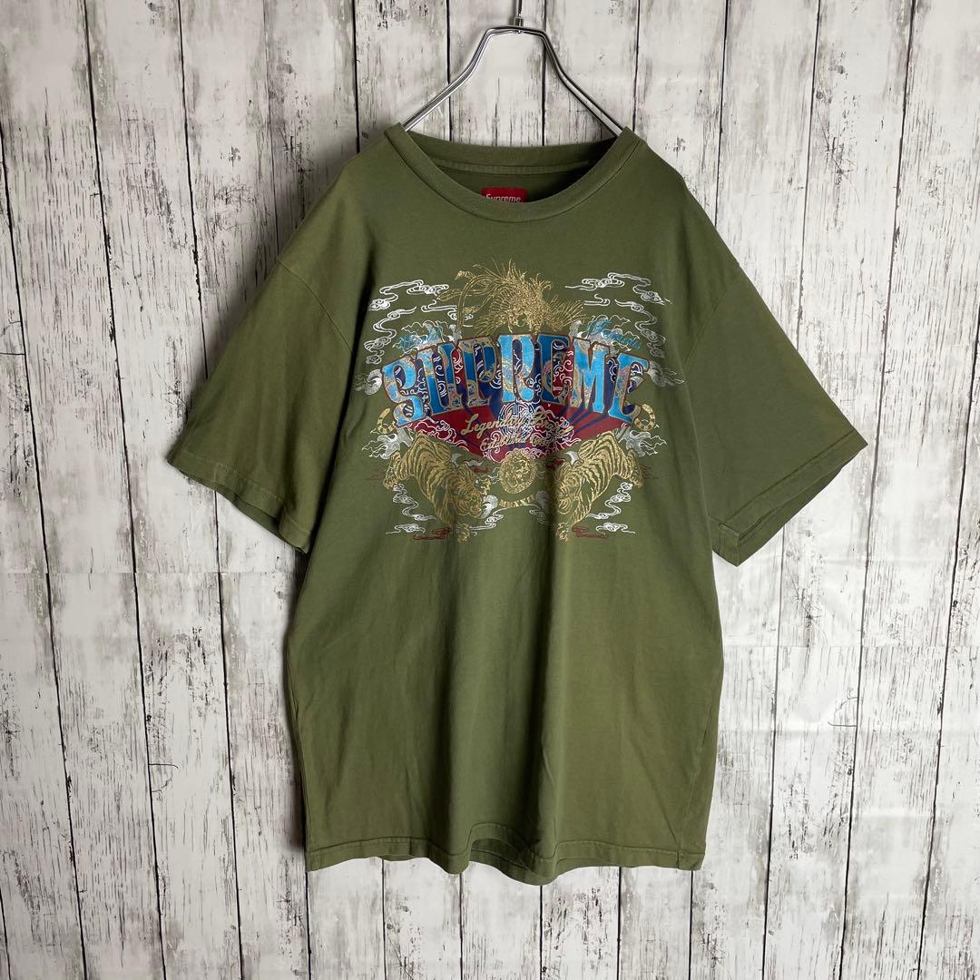 【人気モデル】シュプリーム☆センタービッグロゴ定番カラーtシャツ　アーチロゴ