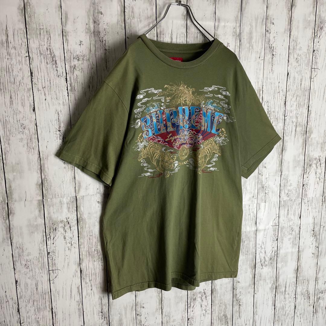 【人気モデル】シュプリーム☆センタービッグロゴ定番カラーtシャツ　アーチロゴ