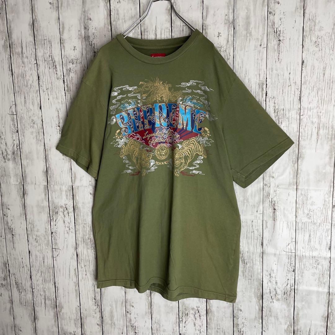 【人気モデル】シュプリーム☆センタービッグロゴ定番カラーtシャツ　アーチロゴ