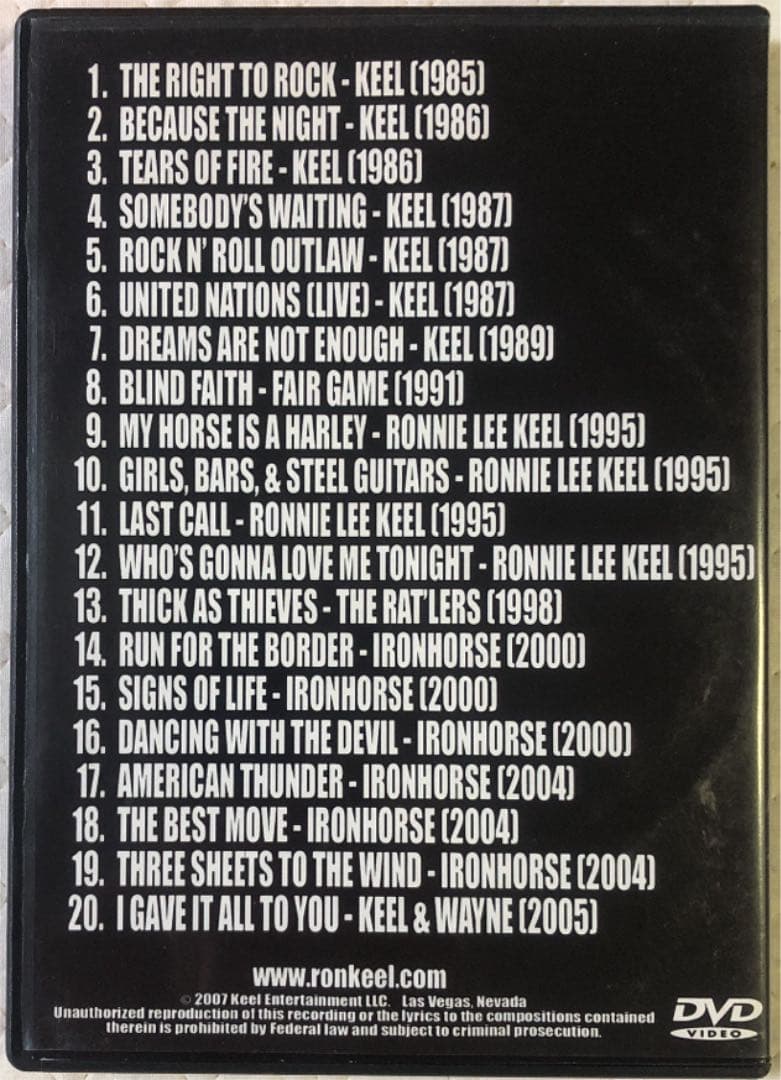 ミュージック Ron Keel / The Ultimate Video Collection