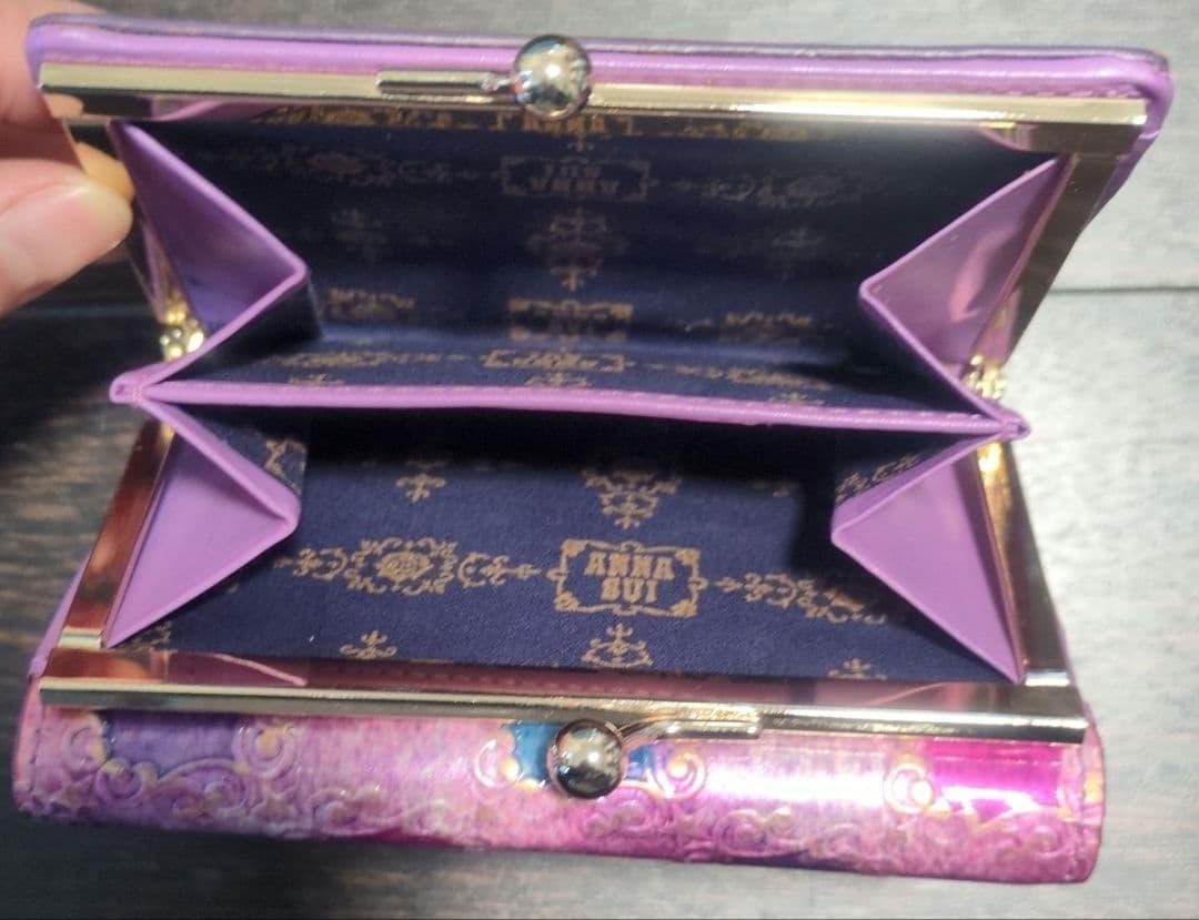 ANNA SUI 三つ折財布 パープル系