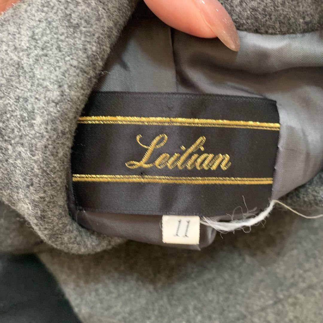 Leilian ウールカシミヤ ダブル ロングコート Aライン 11号 アウター