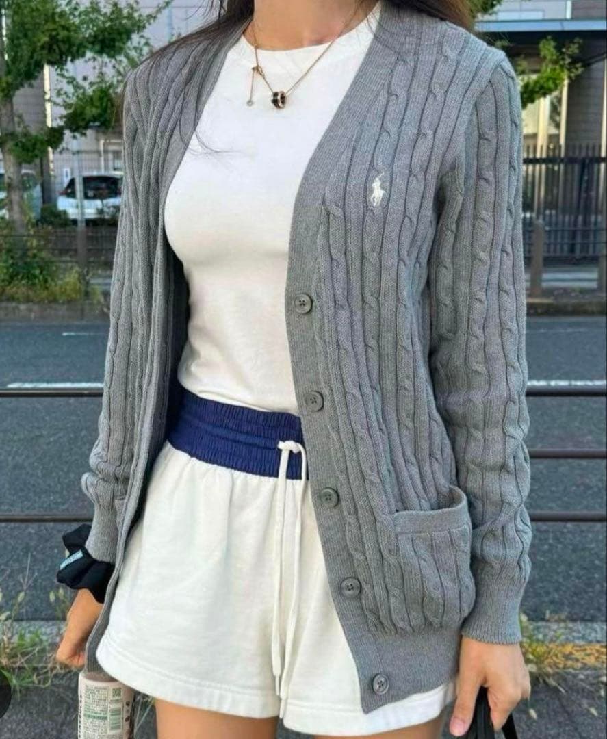 ラルフローレンPOLO RALPH LAUREN ロングカーディガンケーブル現行
