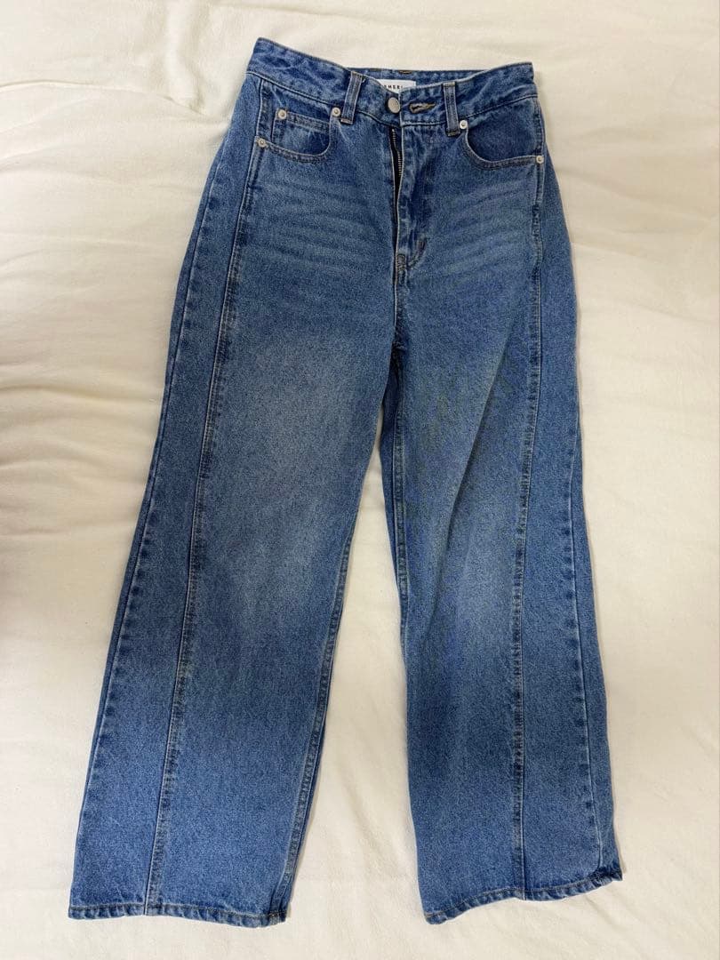 パンツ AMERI BACK THIGH SLIT DENIM