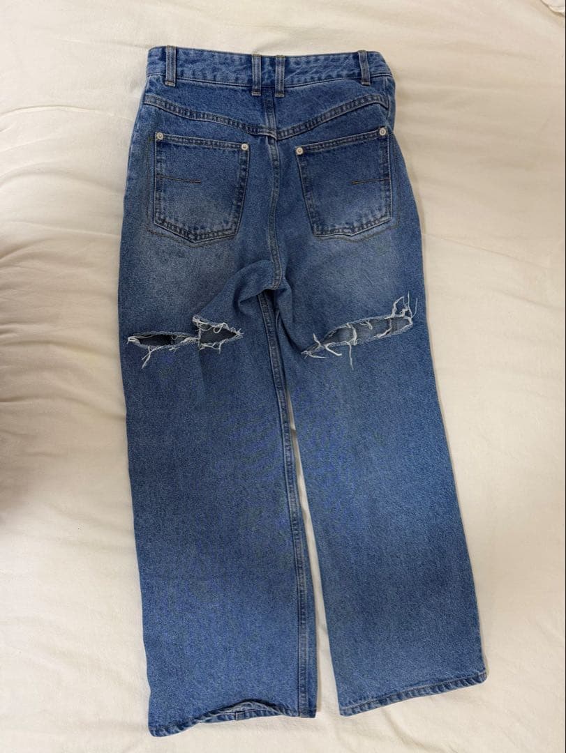 パンツ AMERI BACK THIGH SLIT DENIM