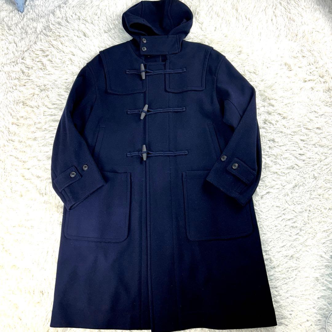 【美品・大きめL】UNIQLO+J　オーバーサイズダッフルコート　ネイビー