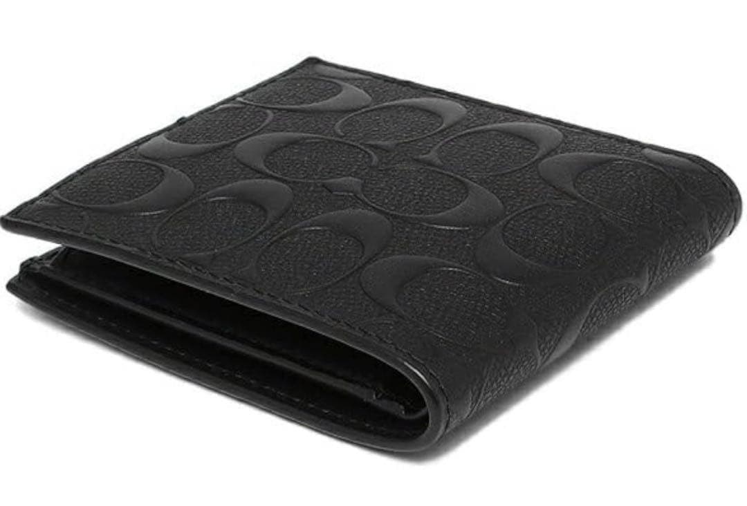 二つ折り財布 メンズ アウトレット COACH F75363 BLK ブラック