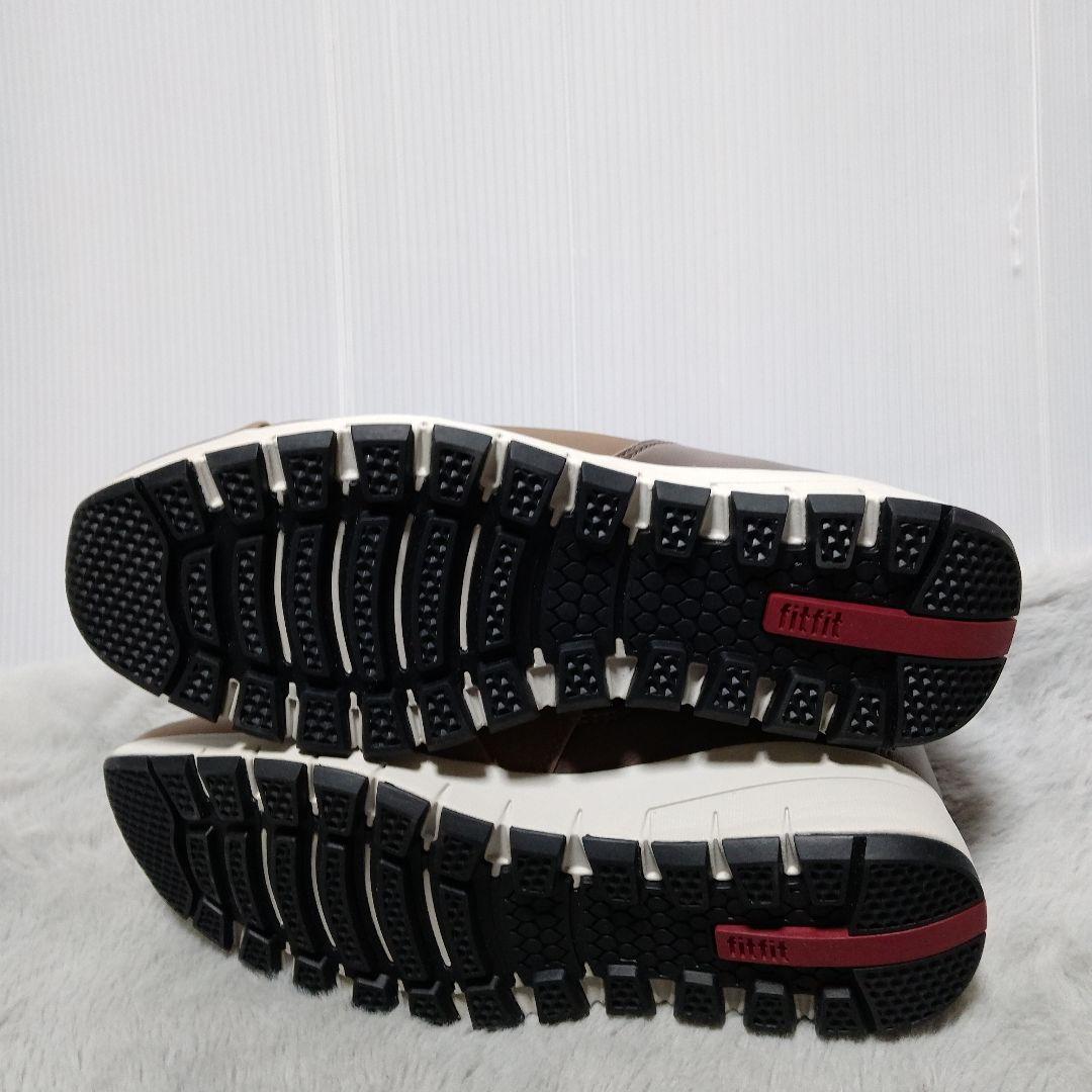 美品　fitfit ベージュ クロスデザイン ブーツ