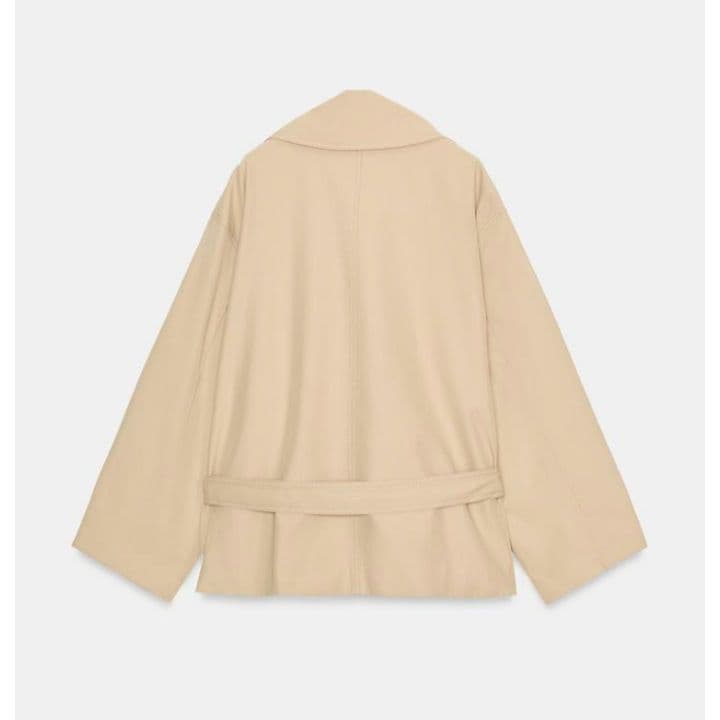 完売品 ZARA ショートトレンチコート M-L ライトゴールデンブラウン