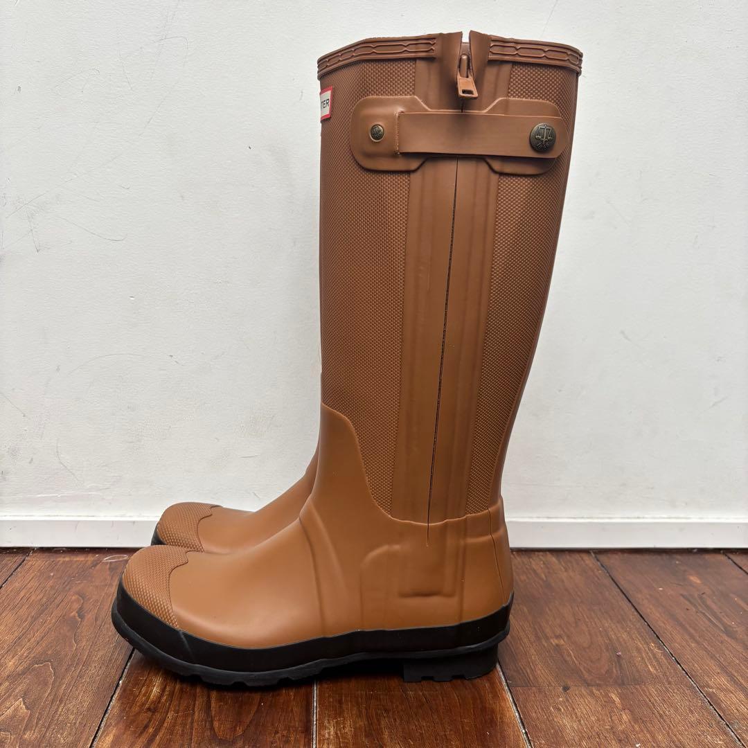 【美品】HUNTER ハンターラバーブーツUK8JP27cmキャメル長靴