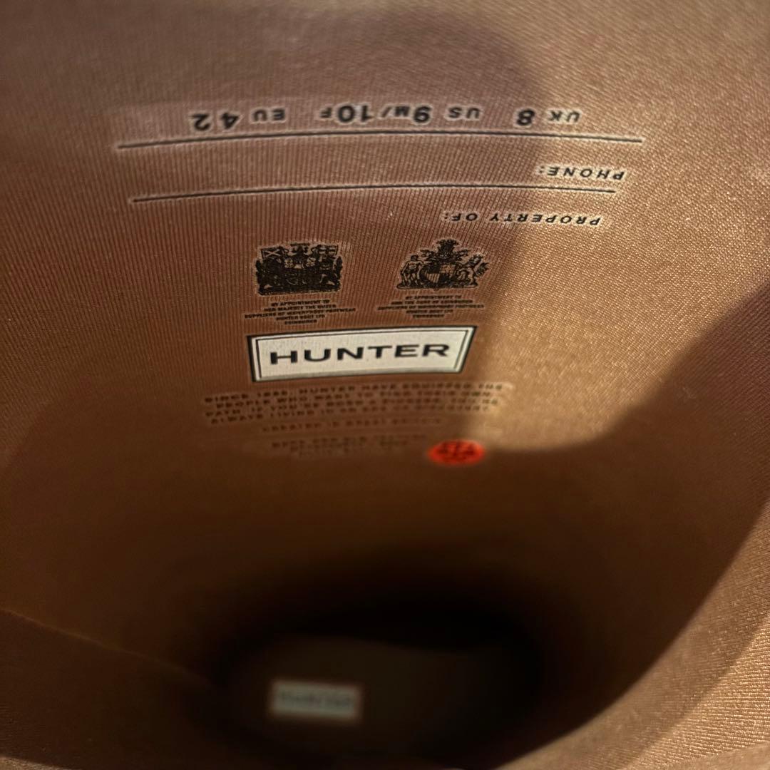 【美品】HUNTER ハンターラバーブーツUK8JP27cmキャメル長靴
