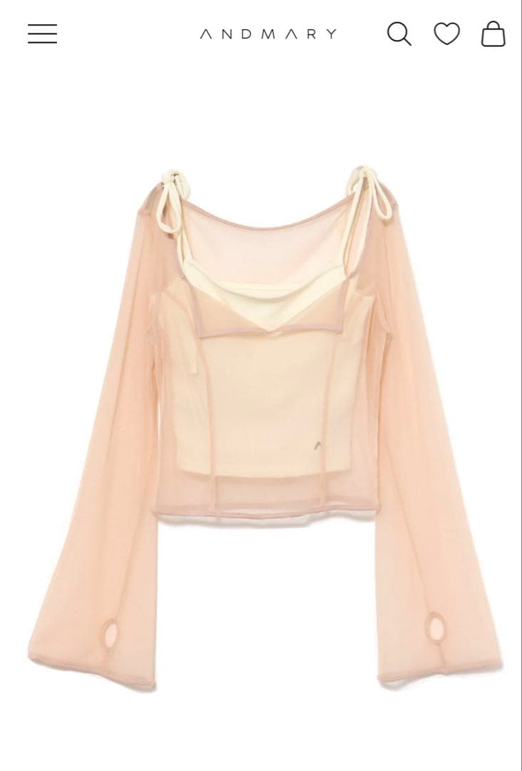 トップス Andmary Roy tulle set tops beige