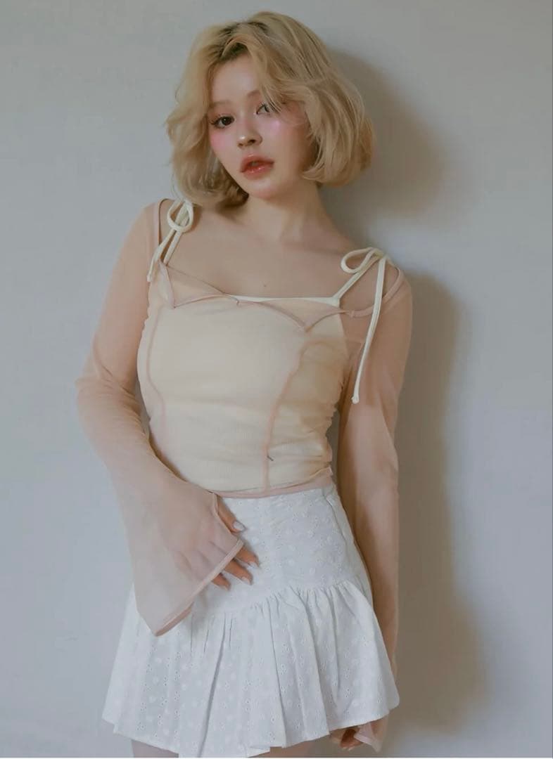 トップス Andmary Roy tulle set tops beige