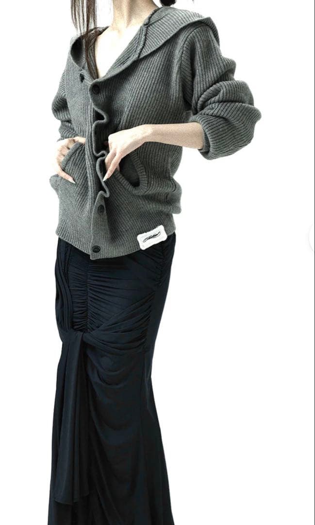 スカート S drape knot maxi skirt theredthread