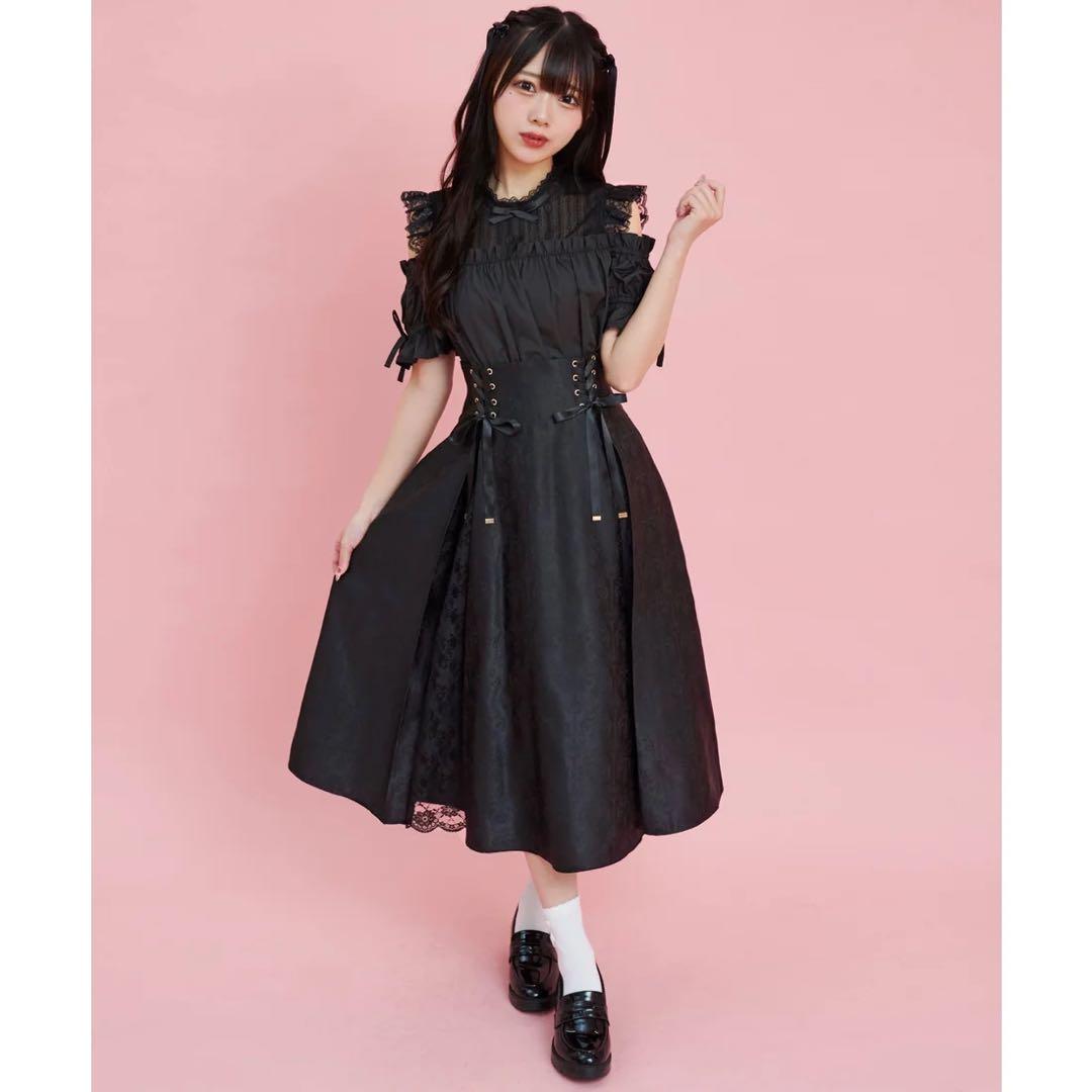 【完売品】Secret Honey レース切替 ジャガード スカート