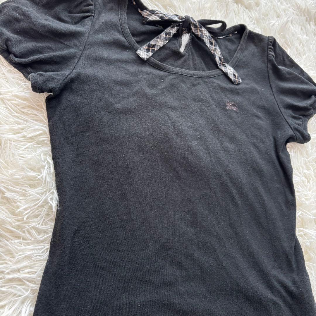 バーバリーブルーレーベル♪リボン付きTシャツ38 M相当