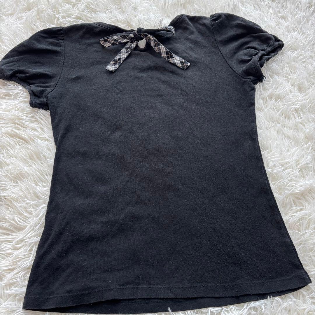 バーバリーブルーレーベル♪リボン付きTシャツ38 M相当