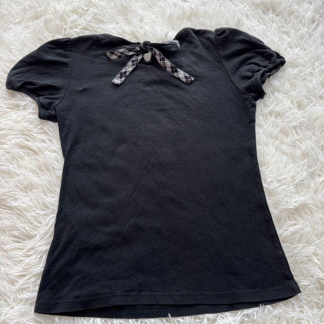バーバリーブルーレーベル♪リボン付きTシャツ38 M相当