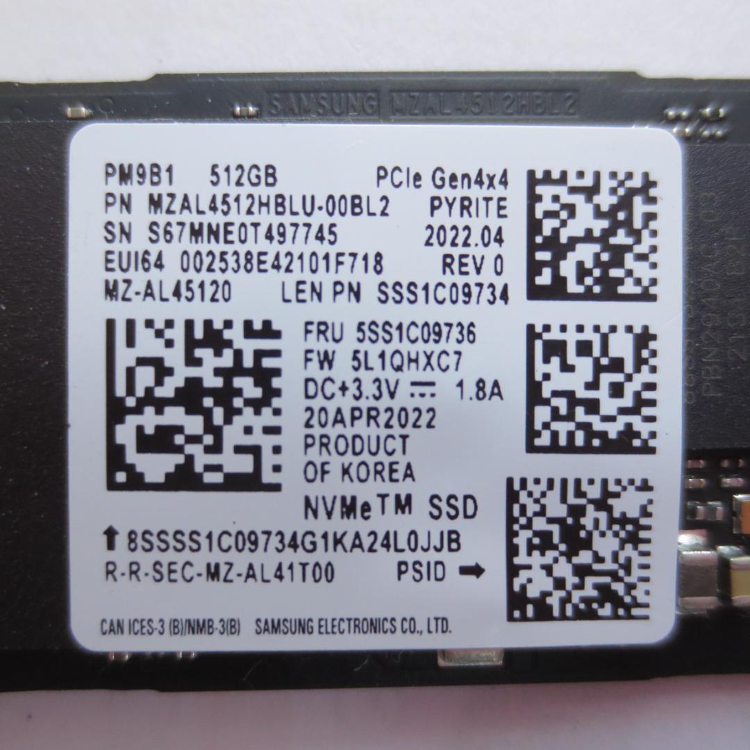 M.2 2242 NVMe SSD 512GB 2枚