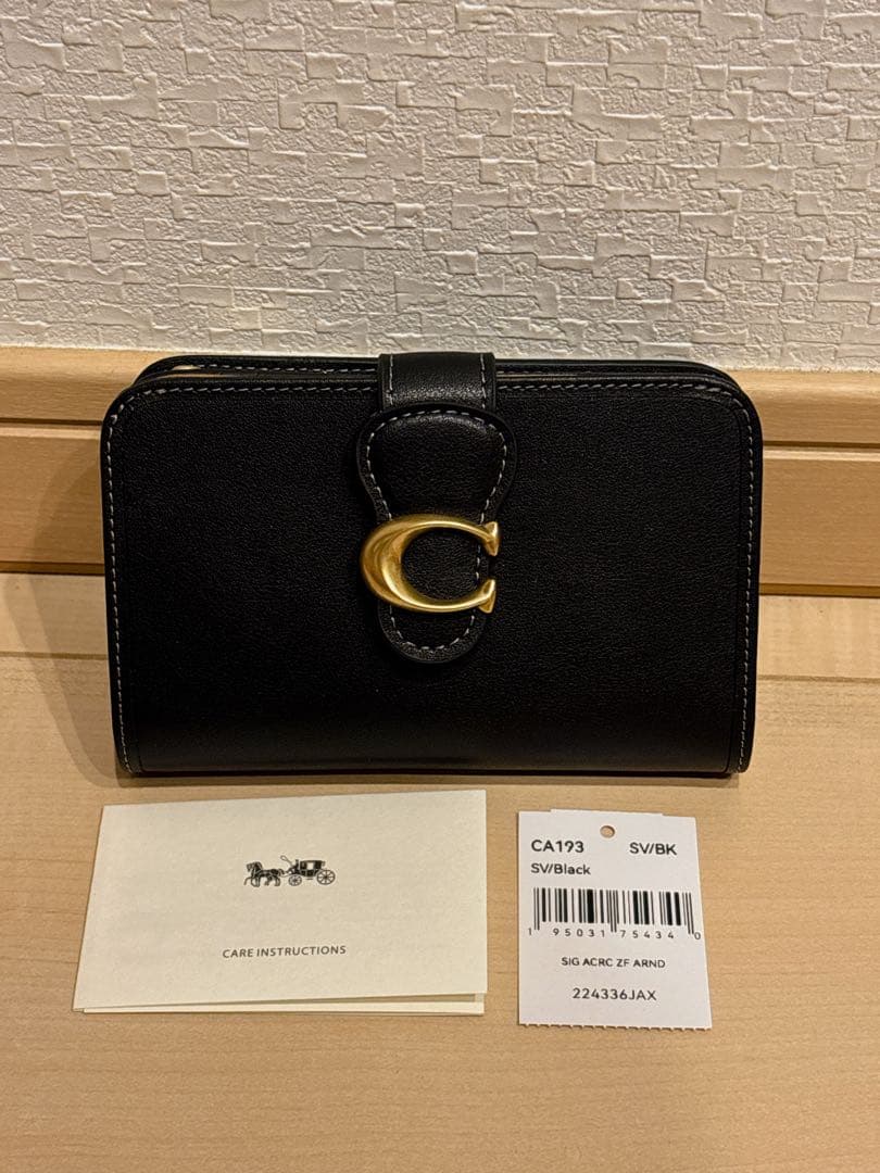 【人気商品】COACH コーチ タビーミディアムウォレット　黒色