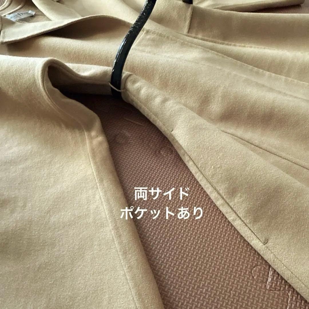 Dior ベルト付きウールロングコート キャメル34