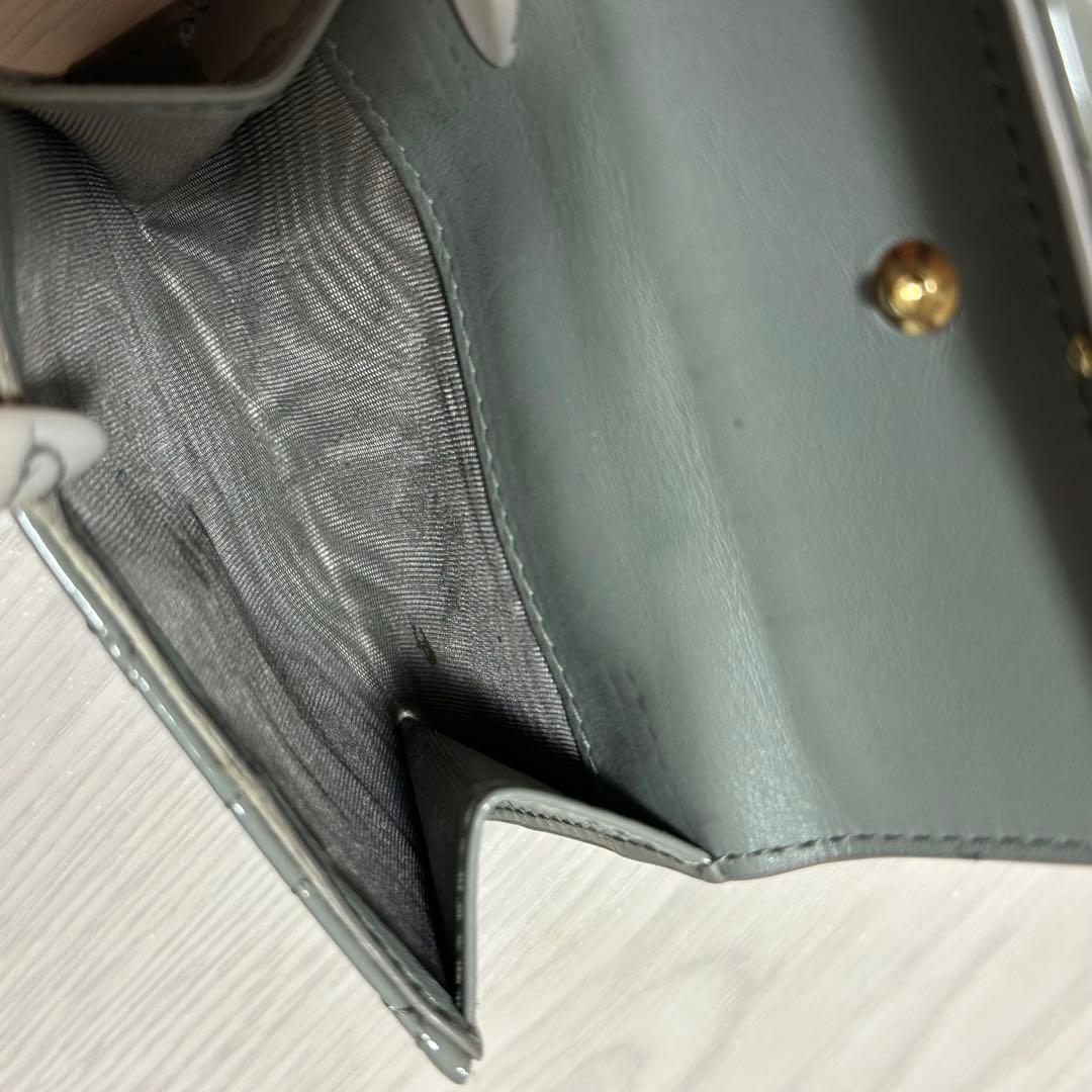 美品 Dior レディディオール パテントレザー 三つ折り財布