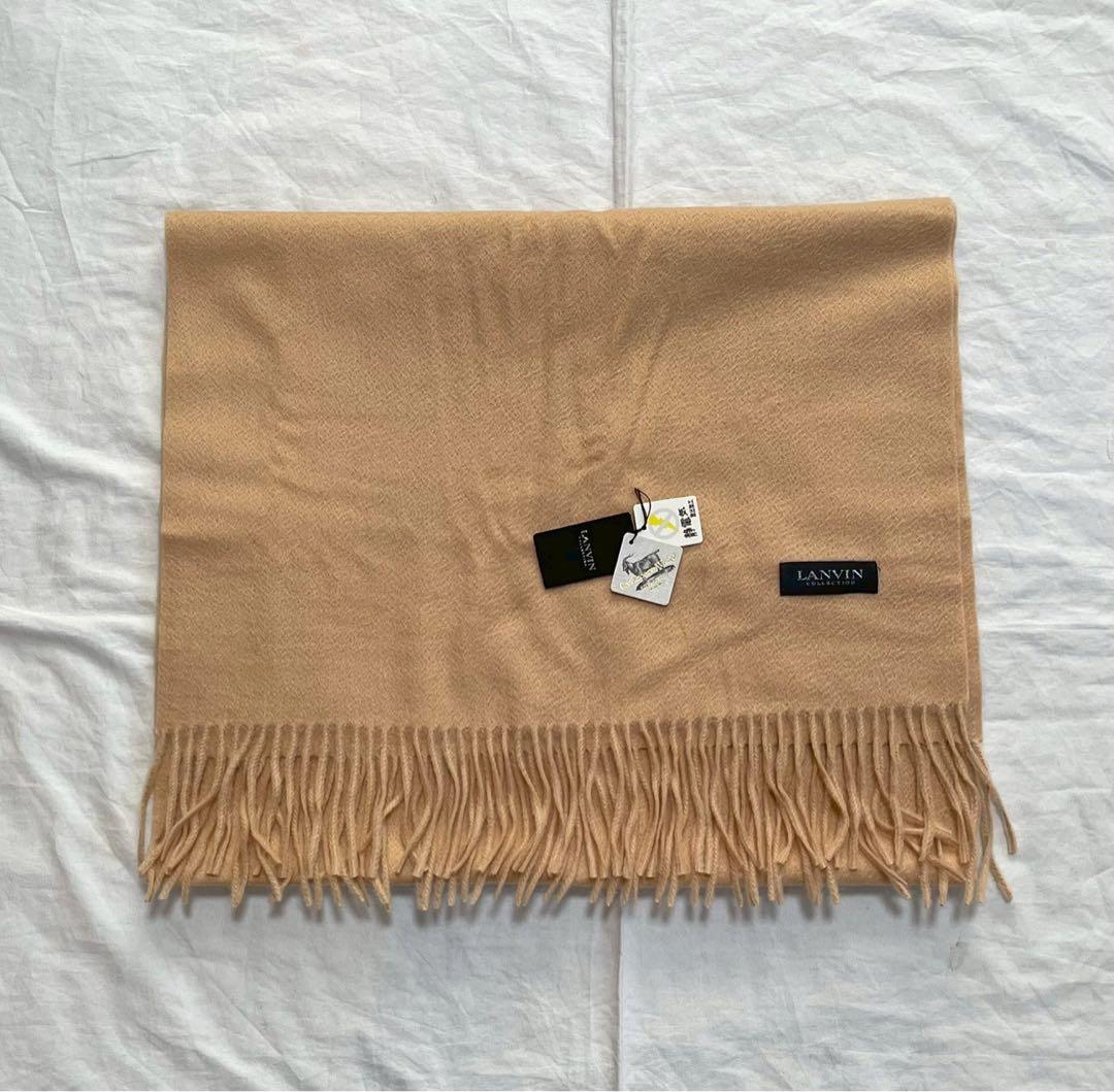 【新品未使用】ランバンコレクション　カシミア100%ショール／ストール　キャメル